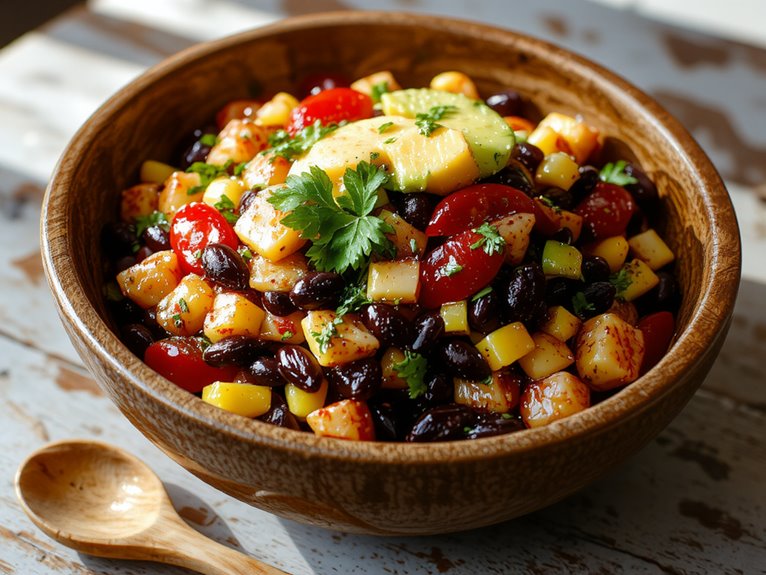 colorful bean salad dip