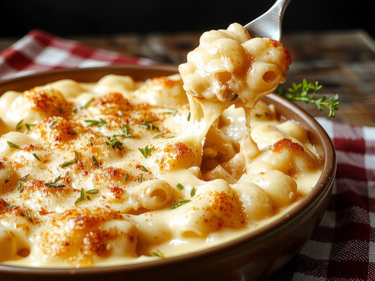 creamy baked cheese noodles