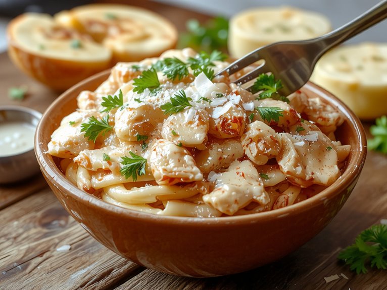 creamy cheesy chicken spaghetti