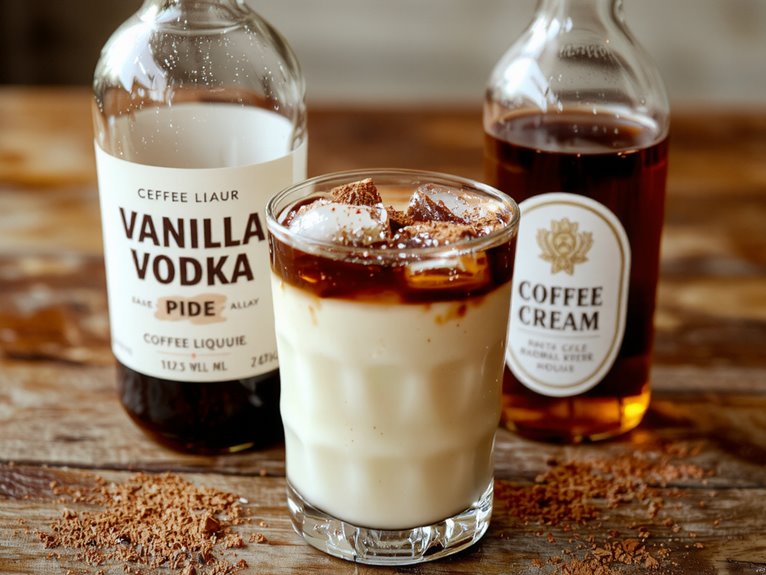 creamy coffee vodka cocktail