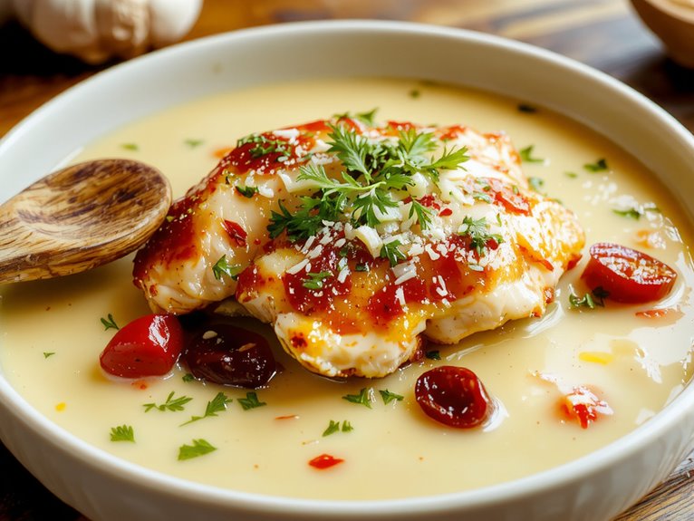 creamy garlic chicken dish