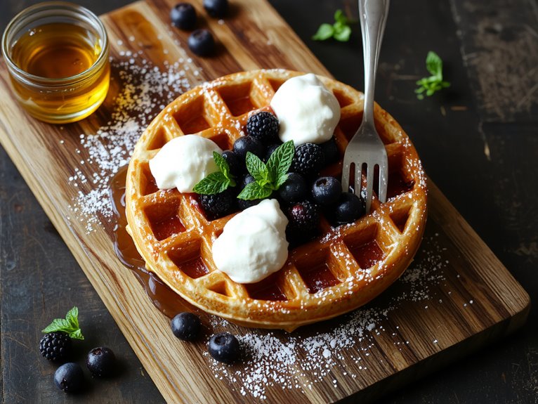 crisp fluffy homemade waffles