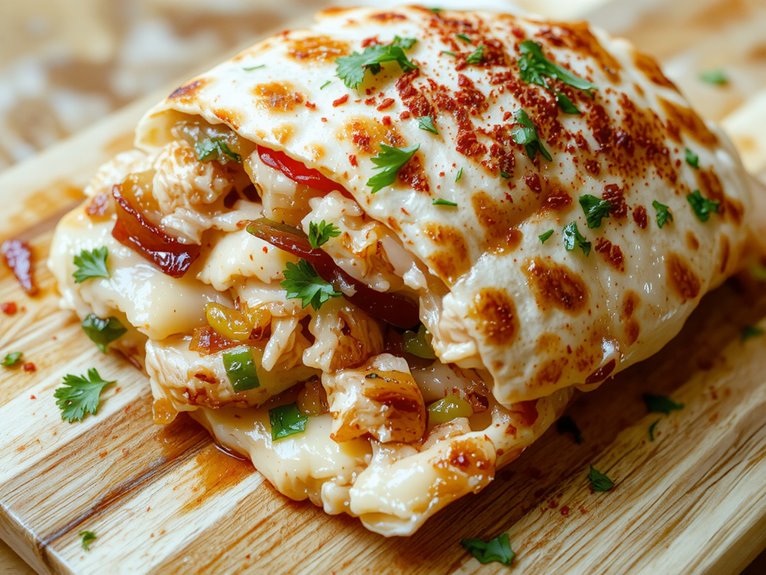 crispy cheesy chicken quesadilla