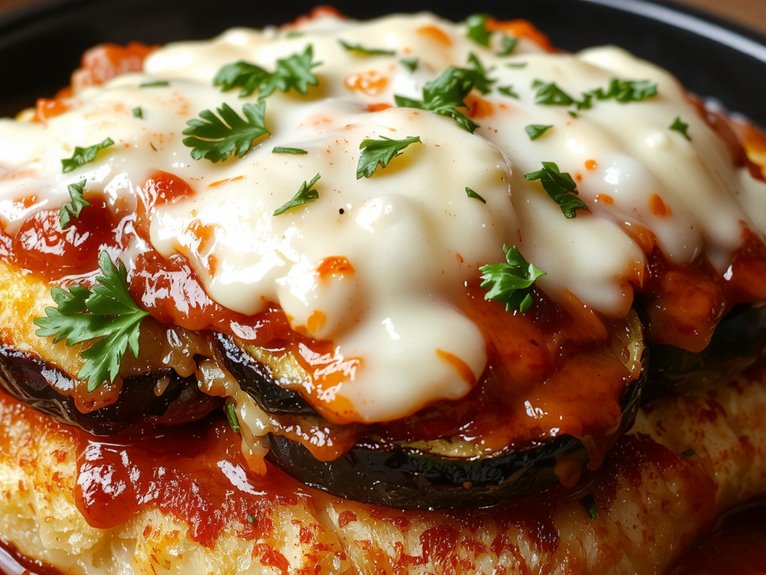 crispy cheesy eggplant layers