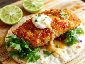 crispy fish with toppings