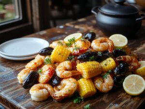 delicious spicy seafood mix