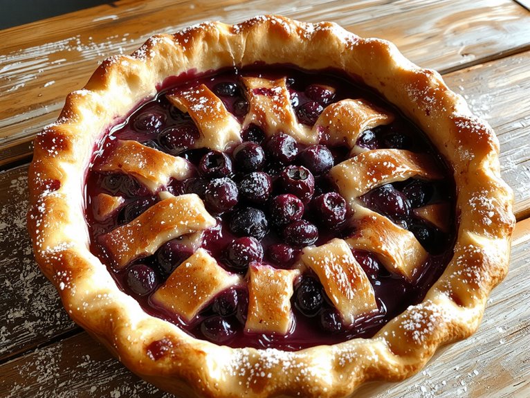 flaky crust blueberry pie