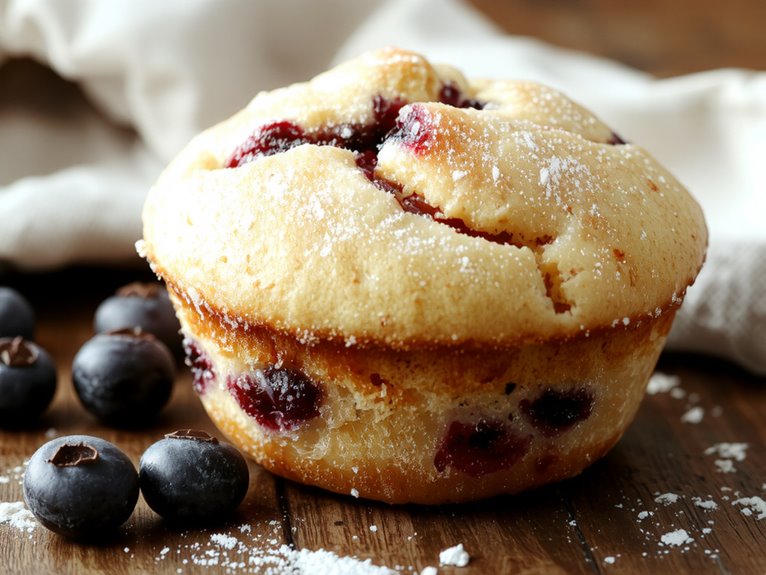 fluffy blueberry muffins