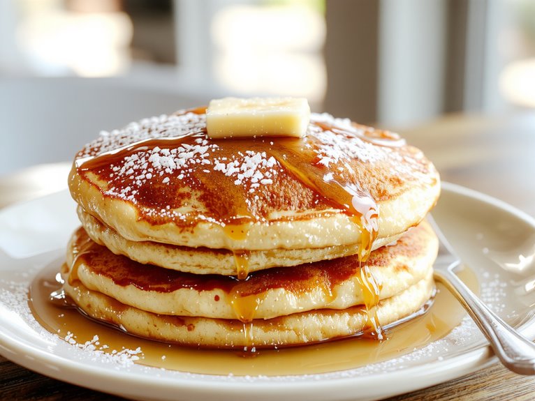fluffy golden breakfast pancakes