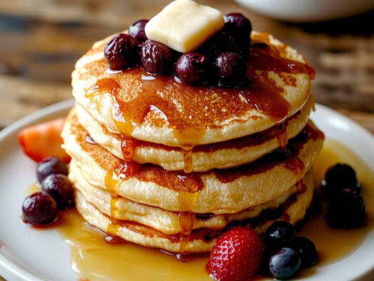 fluffy homemade breakfast pancakes