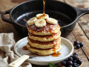 fluffy sweet banana pancakes