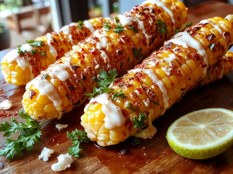 grilled corn with seasonings