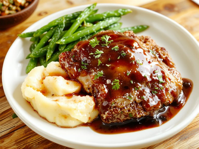 hearty beef patty gravy