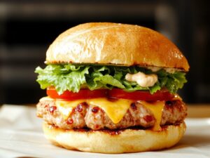 juicy homemade turkey burger