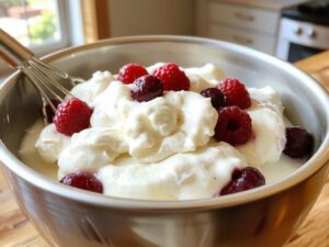 light fluffy sweet topping