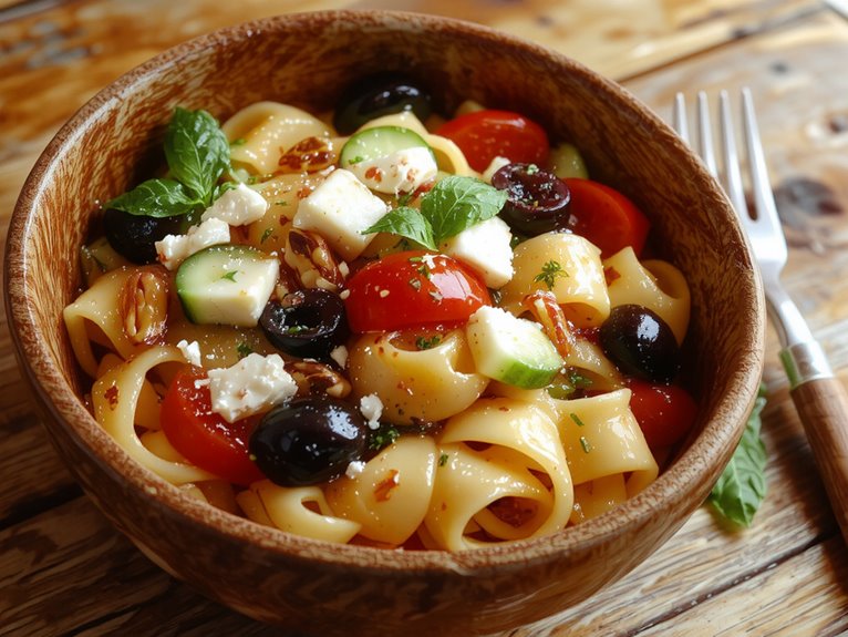 refreshing tangy pasta salad