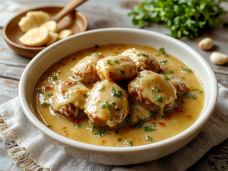 savory creamy meatball dish