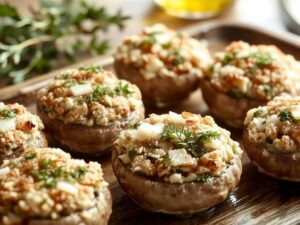 savory herb stuffed mushrooms