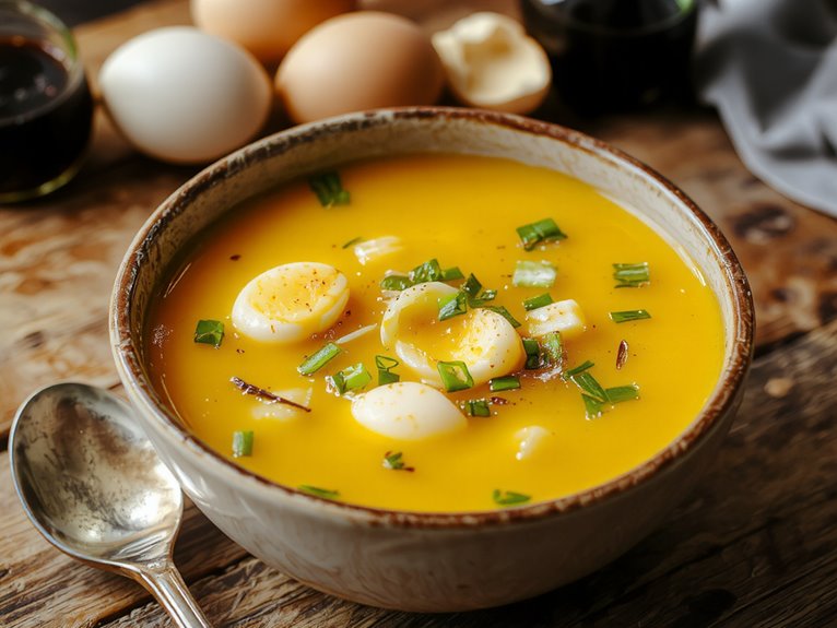 silky egg ribbon soup