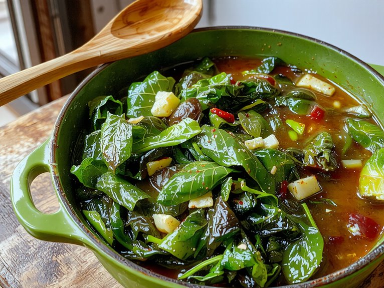 slow cooked southern collards