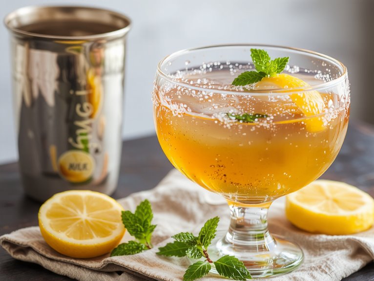 sophisticated gin champagne cocktail