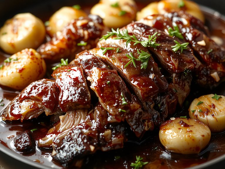 tender slow cooked short ribs