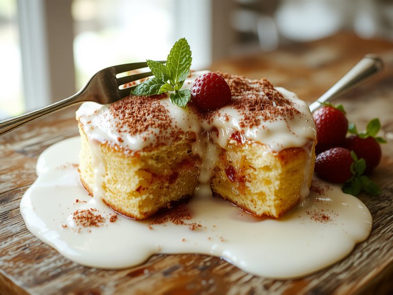 three milk soaked cake